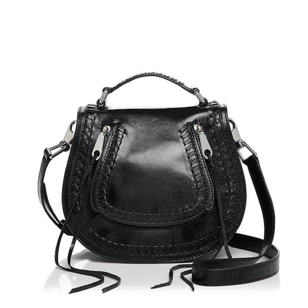 Rebecca Minkoff Black Leather Saddle Vanity Bag